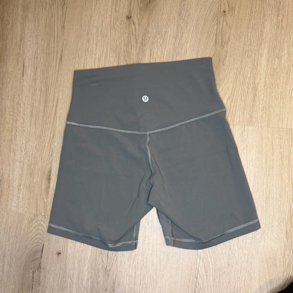 Green lululemon align biker shorts